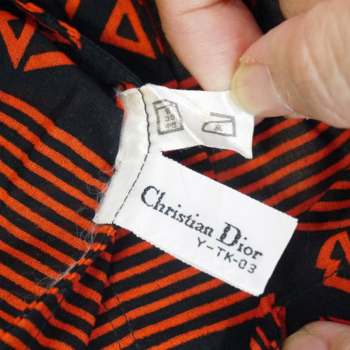 OLD Dior　ボーダー×CD柄ブラウス（テラコッタ）