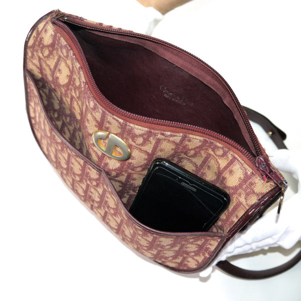 Old Dior　トロッター半円２Wayショルダー（赤）