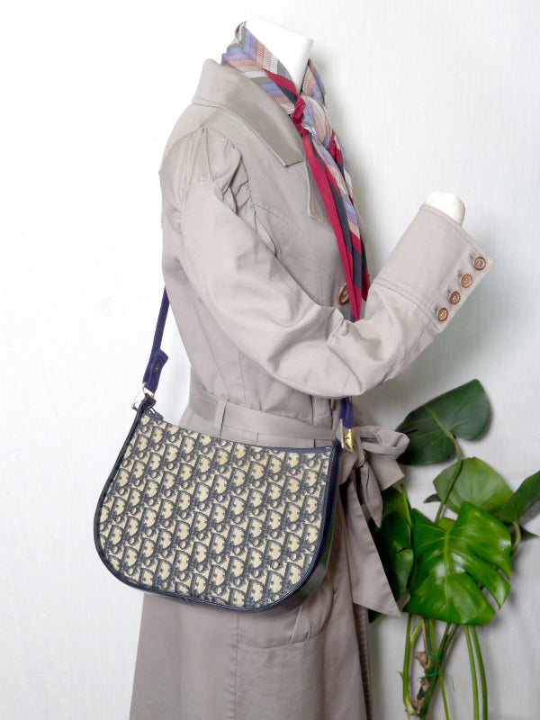 Old Dior 2WAYトロッター半円ショルダー（青系）