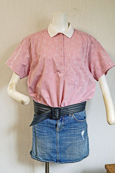 Christian Dior　半袖ブラウス（ゴルフ柄・ピンク）