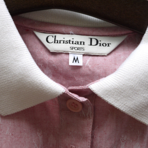 Christian Dior　半袖ブラウス（ゴルフ柄・ピンク）