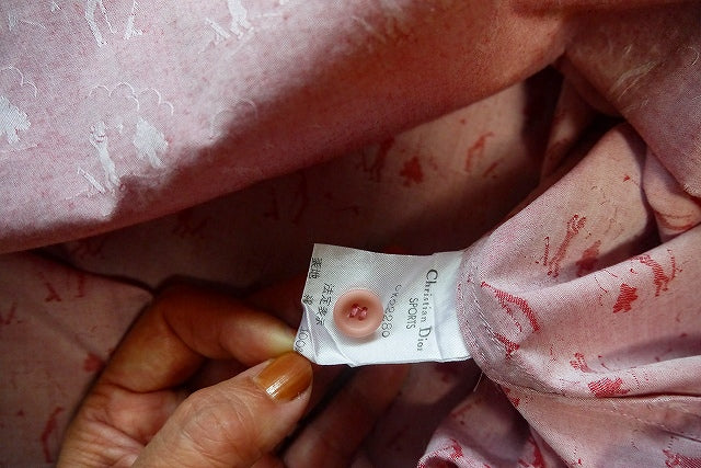 Christian Dior　半袖ブラウス（ゴルフ柄・ピンク）