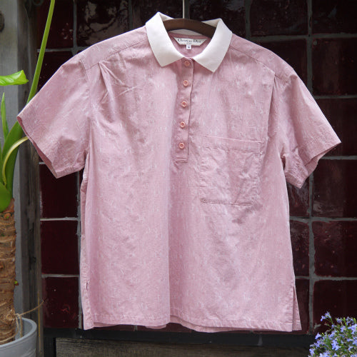 Christian Dior　半袖ブラウス（ゴルフ柄・ピンク）