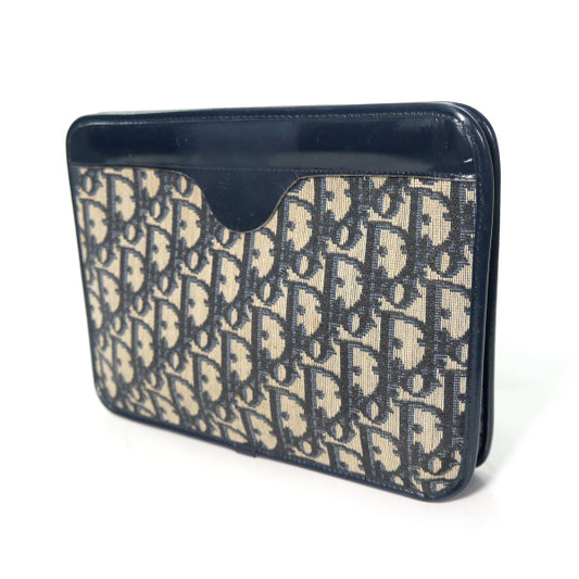 Old Dior トロッター柄ポーチ(紺)