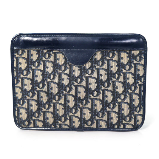 Old Dior トロッター柄ポーチ(紺)