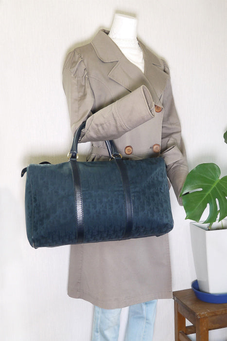 OLD Dior トロッター柄　ボストン（青４０）