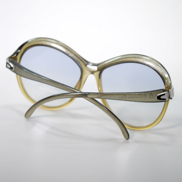 OLD Dior　クリアパール 70sサングラス(青×黄）