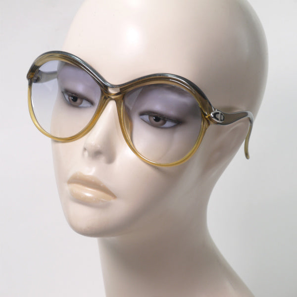 OLD Dior　クリアパール 70sサングラス(青×黄）