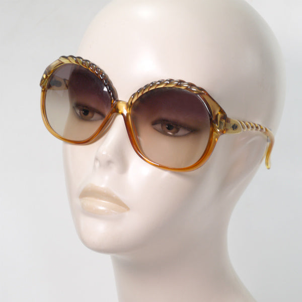 Old Dior ロープデザイン 70sサングラス(琥珀色）