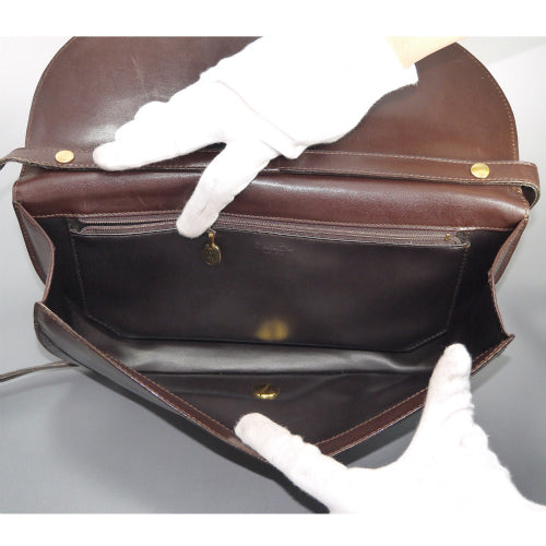 Old Dior　クロコ型押しコンビ半円ショルダー（茶）