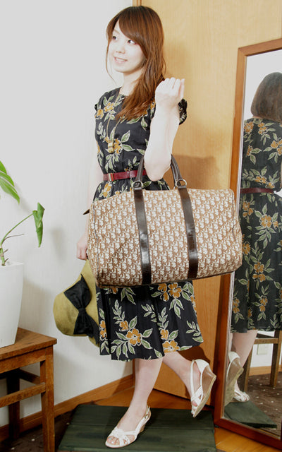 OLD Dior　トロッター柄ボストン（明茶・中）