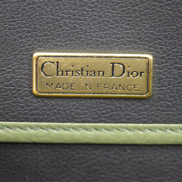 Old Dior　バイカラー総革ラウンドショルダー（緑×キャメル）