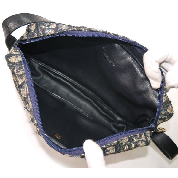 Old Dior　トロッター横長ショルダーバッグ（青系）