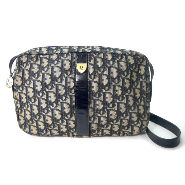 Old Dior　トロッター横長ショルダーバッグ（青系）