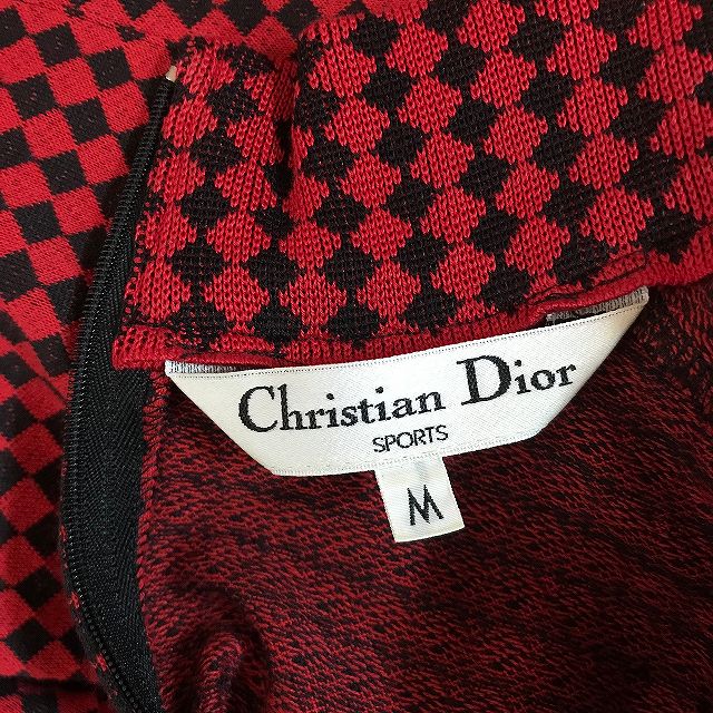 Old Dior ダイヤ柄ハイネックＴシャツ（赤）