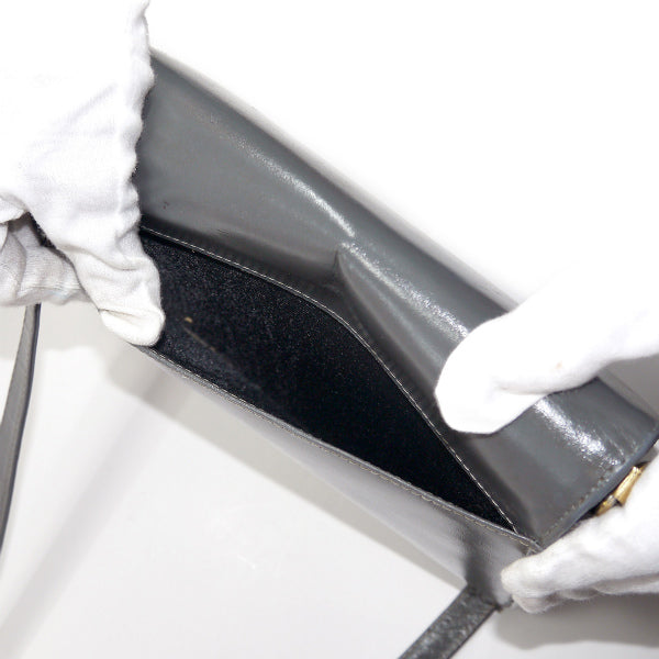 Old Dior　総革ロゴプレート半円ショルダー（グレージュ）