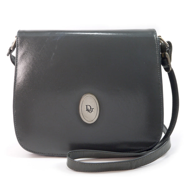 Old Dior　総革ロゴプレート半円ショルダー（グレージュ）