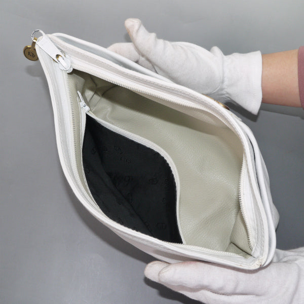 OLD Dior   CDロゴ総革クラッチバッグ（白）