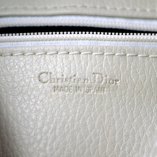 OLD Dior   CDロゴ総革クラッチバッグ（白）