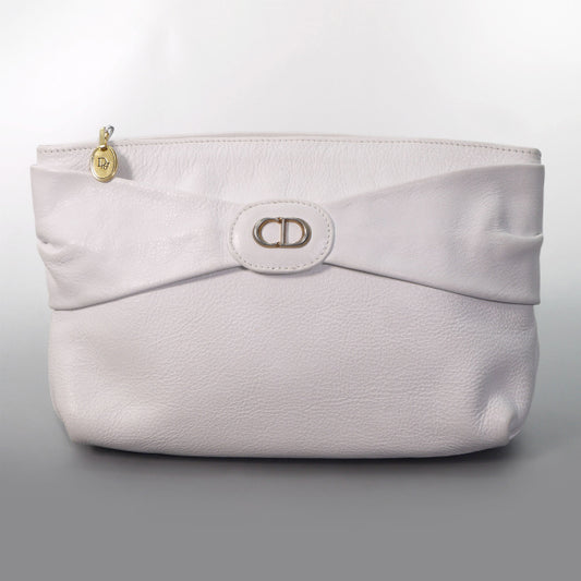 OLD Dior   CDロゴ総革クラッチバッグ（白）