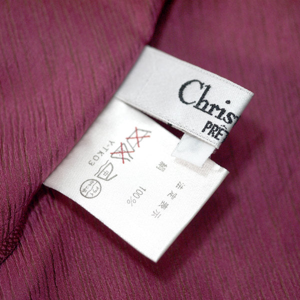 Old Dior ハイネック葡萄色シルクブラウス