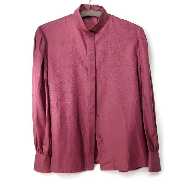 Old Dior ハイネック葡萄色シルクブラウス