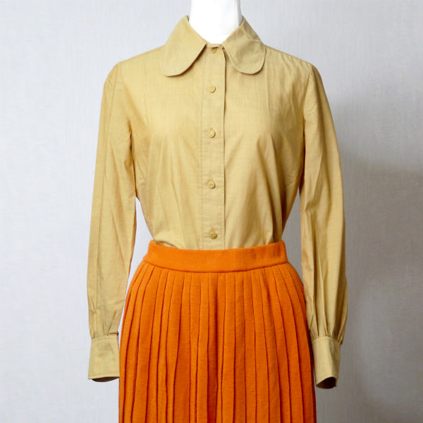 Old Dior コットン丸襟シャツ ブラウス（マスタード）