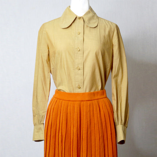 Old Dior コットン丸襟シャツ ブラウス（マスタード）