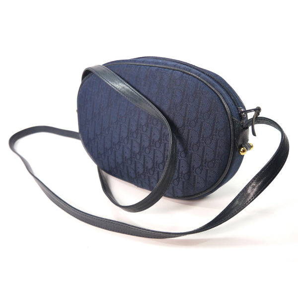 Old Dior　トロッター柄ラウンドミニポシェット（紺）