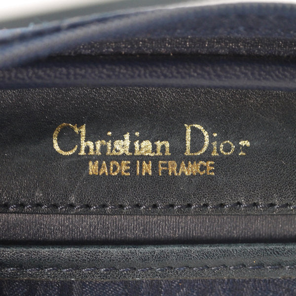 Old Dior　トロッター柄ラウンドミニポシェット（紺）