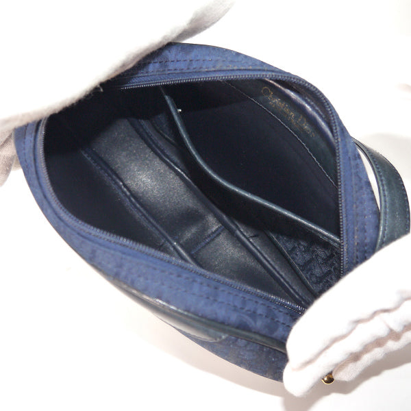 Old Dior　トロッター柄ラウンドミニポシェット（紺）