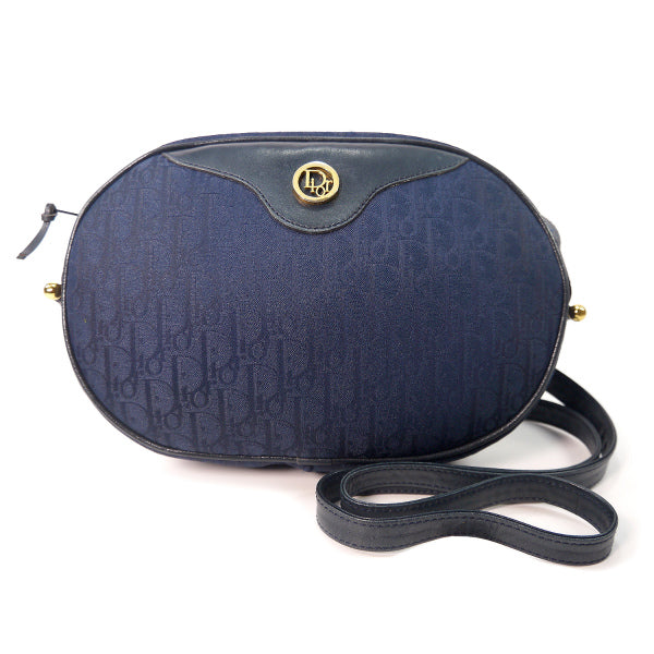 Old Dior　トロッター柄ラウンドミニポシェット（紺）