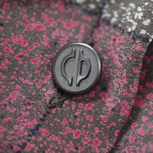 Old Dior マルチボーダー ボウタイシルクブラウス （茶系）