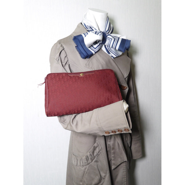 Old Dior　トロッター柄クラッチバッグ（赤）
