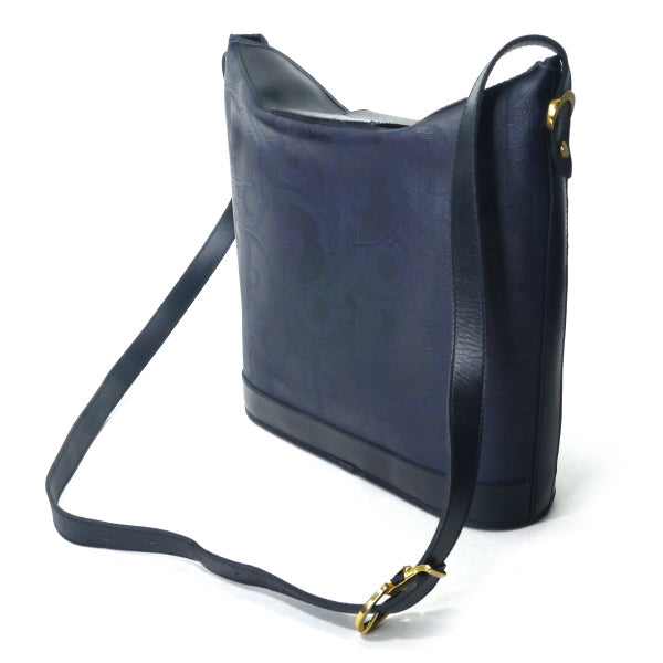 OLD Dior オーバルロゴ金具トロッター柄ショルダー（濃紺）