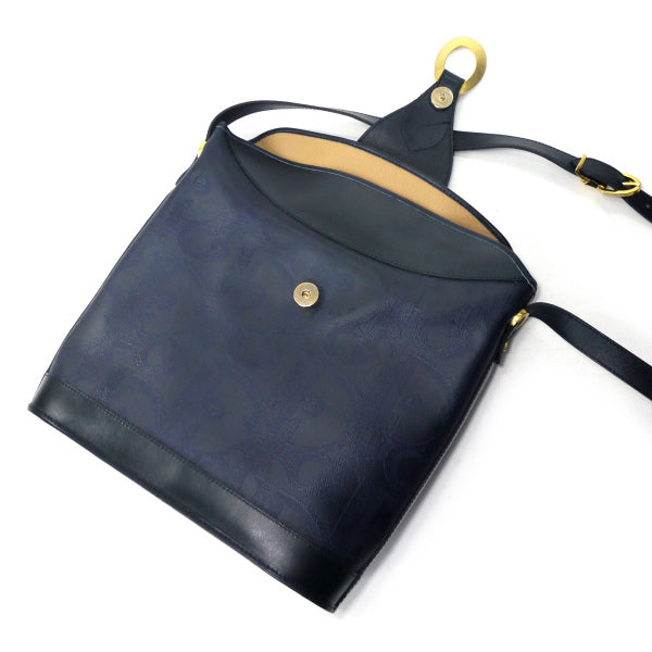 OLD Dior オーバルロゴ金具トロッター柄ショルダー（濃紺）