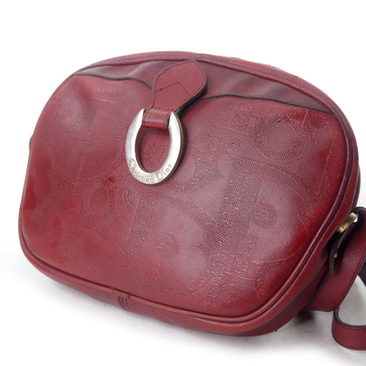 OLD Dior オーバルロゴ金具トロッター柄ショルダー（赤）