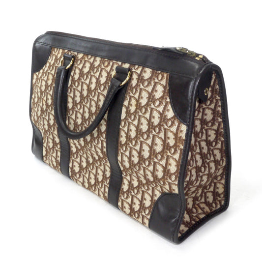 OLD Dior トロッター柄スクエアボストンバッグ（茶）