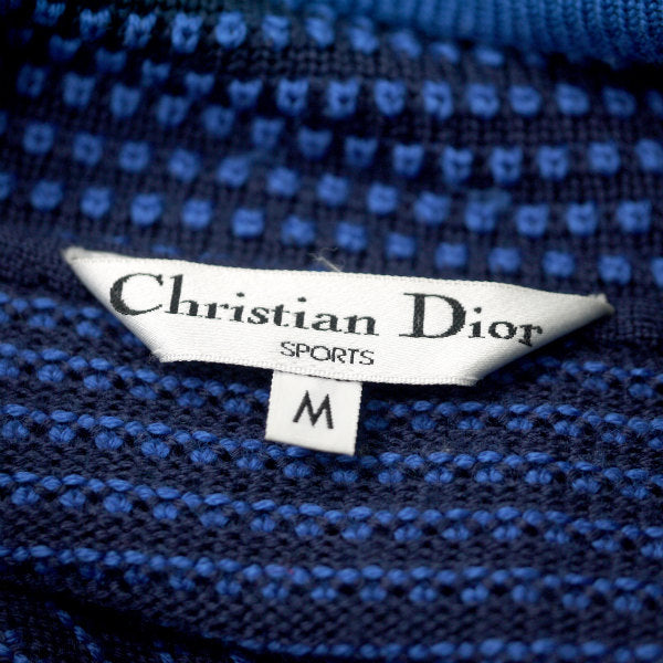 Old Dior 刺繍柄ウールニットカーディガン（青系）