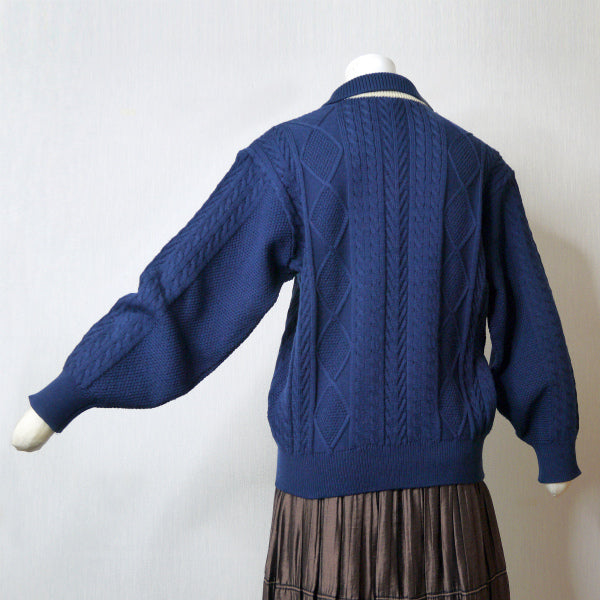 Old Dior ケーブル編みウールニット（青系）