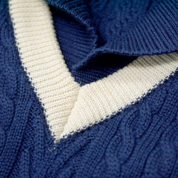 Old Dior ケーブル編みウールニット（青系）