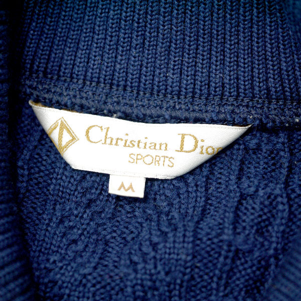 Old Dior ケーブル編みウールニット（青系）
