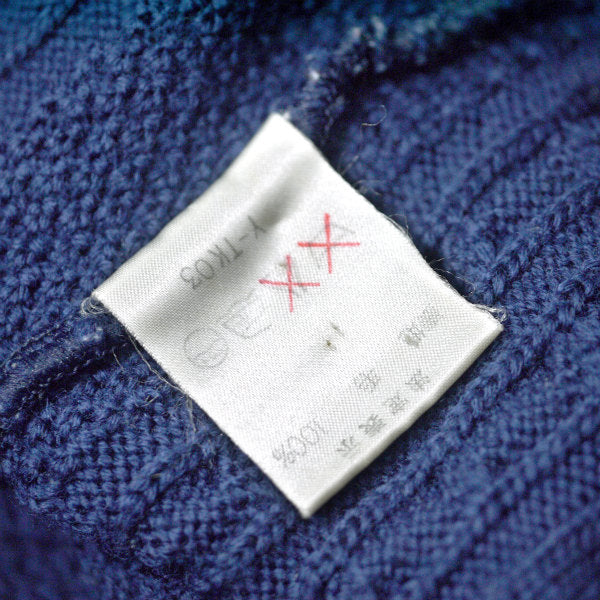 Old Dior ケーブル編みウールニット（青系）