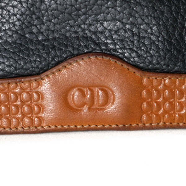 OLD Dior エンボスCDロゴレザー折り財布（黒・茶）