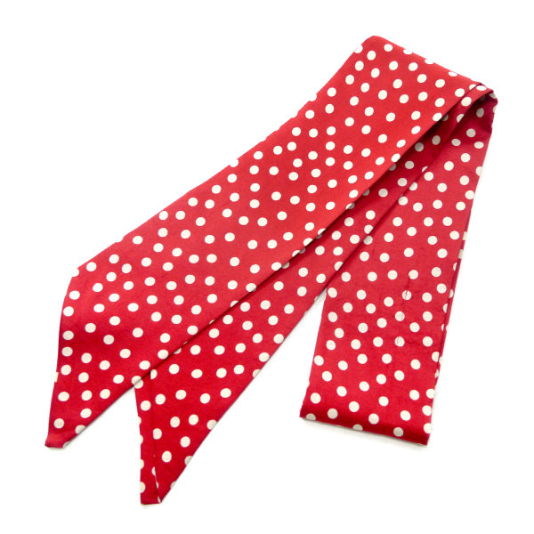 Old Dior　リボン付きドット柄シルクブラウス （赤）