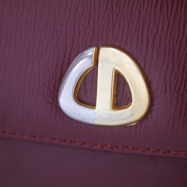 OLD Dior 総革CDロゴ2WAYチェーンバッグ（ボルドー）