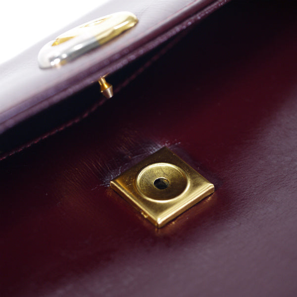 OLD Dior 総革CDロゴ2WAYチェーンバッグ（ボルドー）