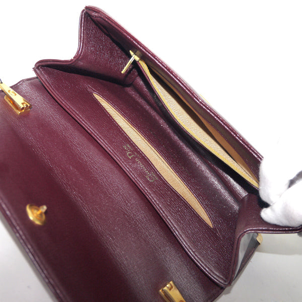 OLD Dior 総革CDロゴ2WAYチェーンバッグ（ボルドー）