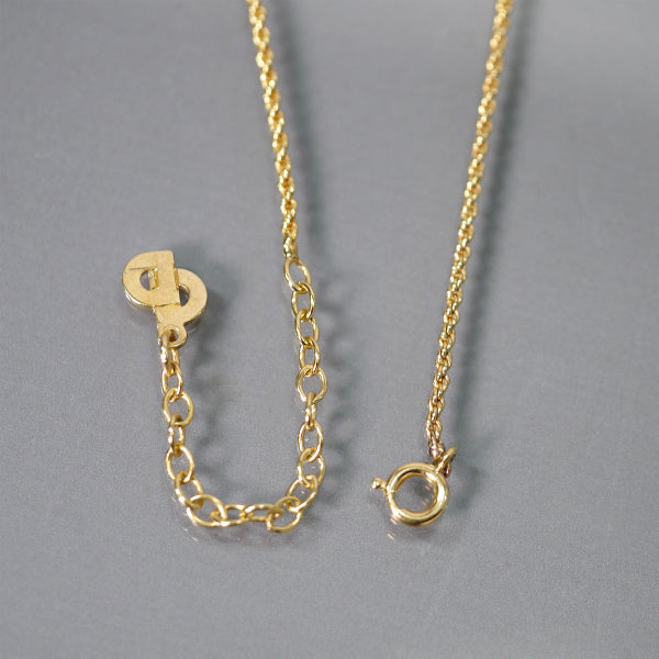 C.Dior　ジルコニア×ブラックCDモチーフネックレス（ゴールド）