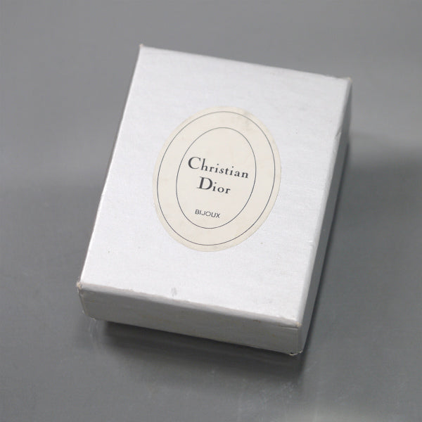 C.Dior　ジルコニア×ブラックCDモチーフネックレス（ゴールド）